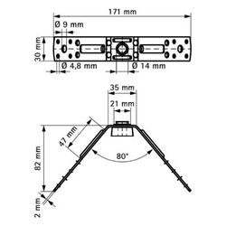 Walraven Luftkanalwinkel Typ V, 171x30x82m M10 nach DIN 4109, elektrolytisch verzinkt... WALRAVEN-4125004 8712993800292 (Abb. 1)
