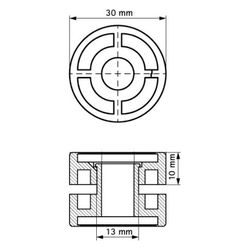 Walraven Schalldämpfer Typ M und F, 30x30x23mm für RapidRail und RapidStrut M10, TPE,... WALRAVEN-4125006 8712993092901 (Abb. 1)