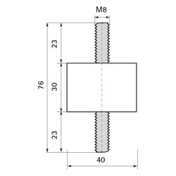 Walraven Schalldämmelement Typ A M8x23mm, für Geräte 76x40mm M8, für Strut und RapidR... WALRAVEN-4125009 8712993365326 (Abb. 1)