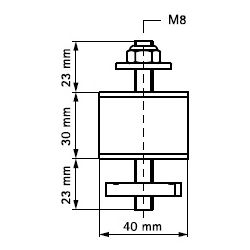 Walraven Schalldämmelement Typ A M8x23mm vormontierte, für Geräte 76x40mm M8, für Str... WALRAVEN-4125010 8712993818501 (Abb. 1)