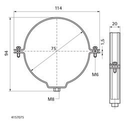 Walraven Bifix Rohrschelle 415, 75mm M8, Zweischraubenschelle für Kunststoffrohre, Ed... WALRAVEN-4157075 8712993272617 (Abb. 1)