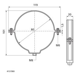 Walraven Bifix Rohrschelle 415, 80mm M8, Zweischraubenschelle für Kunststoffrohre, Ed... WALRAVEN-4157080 8712993272624 (Abb. 1)