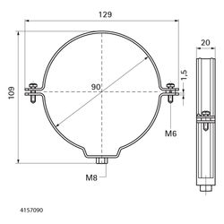 Walraven Bifix Rohrschelle 415, 90mm M8, Zweischraubenschelle für Kunststoffrohre, Ed... WALRAVEN-4157090 8712993272631 (Abb. 1)