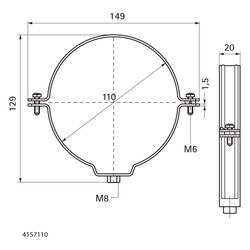 Walraven Bifix Rohrschelle 415, 110mm M8, Zweischraubenschelle für Kunststoffrohre, E... WALRAVEN-4157110 8712993272655 (Abb. 1)