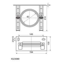 Walraven Fallrohrstützbefestigung 83mm DN 80, Konsolensatz mit Bismat SL, EPDM, elekt... WALRAVEN-4323080 8712993624065 (Abb. 1)