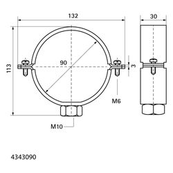 Walraven Gleitschelle 434 1/2" 90mm, Rohrschelle für PE-Rohr, Stahl elektrolytisch ve... WALRAVEN-4383090 8712993006052 (Abb. 1)