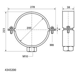 Walraven Gleitschelle 434 1" 200mm, Rohrschelle für PE-Rohr, Stahl elektrolytisch ver... WALRAVEN-4383200 8712993002504 (Abb. 1)