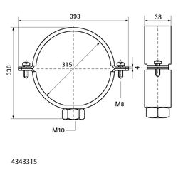 Walraven Gleitschelle 434 1" 315mm, Rohrschelle für PE-Rohr, Stahl elektrolytisch ver... WALRAVEN-4383315 8712993002528 (Abb. 1)