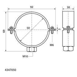 Walraven Gleitschelle 434 M10 50mm, Rohrschelle für PE-Rohr, Edelstahl... WALRAVEN-4347050 8712993005796 (Abb. 1)