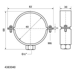Walraven Gleitschelle 434 1/2" 40mm, Rohrschelle für PE-Rohr, Stahl elektrolytisch ve... WALRAVEN-4383040 8712993002382 (Abb. 1)