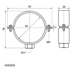 Walraven Gleitschelle 434 1/2" 50mm, Rohrschelle für PE-Rohr, Stahl elektrolytisch ve... WALRAVEN-4383050 8712993002405 (Abb. 1)