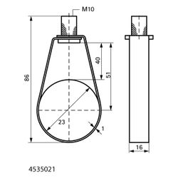 Walraven Sprinklerschlaufe TA41 M10, für Rohrdurchmesser 23mm FM und UL, Stahl verzin... WALRAVEN-4535021 8712993702909 (Abb. 1)