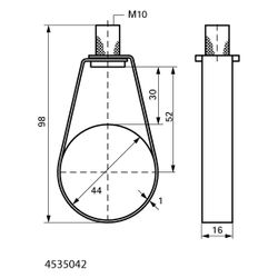 Walraven Sprinklerschlaufe TA41 M10, für Rohrdurchmesser 44mm FM und UL, Stahl verzin... WALRAVEN-4535042 8712993366507 (Abb. 1)