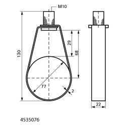 Walraven Sprinklerschlaufe TA41 M10, für Rohrdurchmesser 77mm FM und UL, Stahl verzin... WALRAVEN-4535076 8712993366538 (Abb. 1)