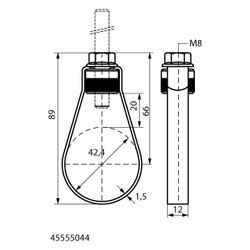 Walraven Sprinklerschlaufe VdS M8, für Rohrdurchmesser 42,4mm mit Flansch und Hutmut... WALRAVEN-45555044 8712993608546 (Abb. 1)