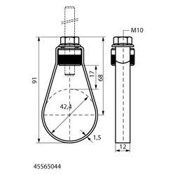 Walraven Sprinklerschlaufe VdS M10, für Rohrdurchmesser 42,4mm mit Flansch und Hutmu... WALRAVEN-45565044 8712993608584 (Abb. 1)