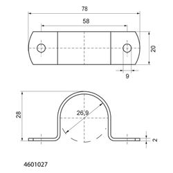 Walraven Rohrband 1-teilig, Durchmesser 26,9mm für Stahlrohr 3/4", feuerverzinkt... WALRAVEN-4601027 8712993273294 (Abb. 1)