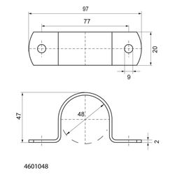 Walraven Rohrband 1-teilig, Durchmesser 48,0mm für Stahlrohr 1 1/2", feuerverzinkt... WALRAVEN-4601048 8712993273324 (Abb. 1)