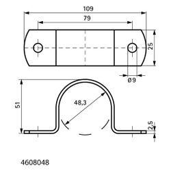 Walraven Industrierohrband 48,3mm 1 1/2", 1-teilig für Stahlrohr DN 40, Stahl feuerve... WALRAVEN-4608048 8712993066667 (Abb. 1)