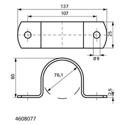 Walraven Industrierohrband 76,1mm 2 1/2", 1-teilig für Stahlrohr DN 65, Stahl feuerve... WALRAVEN-4608077 8712993273348 (Abb. 1)
