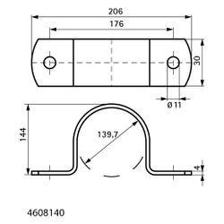 Walraven Industrierohrband 139,7mm 5", 1-teilig für Stahlrohr DN 125, Stahl feuerverz... WALRAVEN-4608140 8712993273362 (Abb. 1)