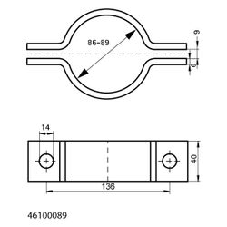 Walraven Rohrschelle DIN 3567 Typ A, Durchmesser 86-89mm DN 80, Stahl... WALRAVEN-46100089 8719942982016 (Abb. 1)