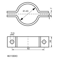 Walraven Rohrschelle DIN 3567 Typ A, Durchmesser 41-43mm DN 32, Stahl feuerverzinkt... WALRAVEN-46110043 8719942981194 (Abb. 1)