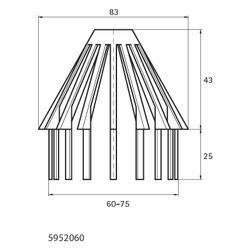 Walraven Laubfanggitter, 83x83x68mm für Rohrdurchmesser 60-75mm, Polypropylen, Grau R... WALRAVEN-5952060 8712993002764 (Abb. 1)