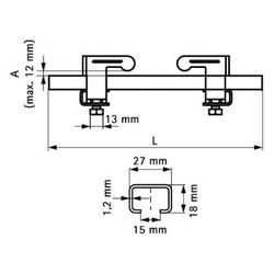 Walraven Trägerklemmset 27x18mm 5-teilig, M8 Länge 400mm bis Flanschstärke 12mm, elek... WALRAVEN-6070400 8712993541836 (Abb. 1)