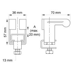 Walraven Trägerklammer M8, für Schienen 30x15mm und bis Flanschstärke 20mm, elektroly... WALRAVEN-6071000 8712993541843 (Abb. 1)