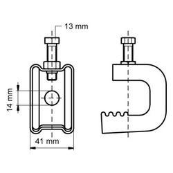 Walraven Trägerklammer Modell O, Dicke bis 45mm, Bohrung 14mm, Stahl Dacromet... WALRAVEN-6077045 8712993542116 (Abb. 1)
