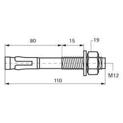Walraven Bolzenanker MKT BZPlus, M12x110mm, für Beton und Stein, Stahl elektrolytisch... WALRAVEN-6093215 8712993877904 (Abb. 1)