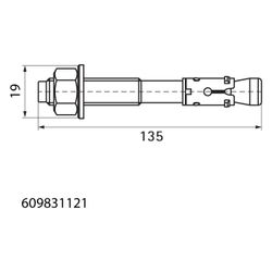 Walraven Bolzenanker WTB1 M12x135mm, für un-/gerissenen Beton und Stein, Stahl... WALRAVEN-609831121 8712993999422 (Abb. 1)