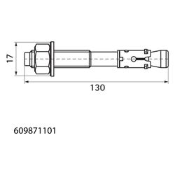 Walraven Bolzenanker WTB1 M10x130mm, für un-/gerissenen Beton und Stein, Edelstahl... WALRAVEN-609871101 8712993142033 (Abb. 1)