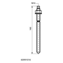 Walraven Ankerstange WIS M10x160, vormontiert für Schnellmontage, Stahl FK 5.8, elek... WALRAVEN-60991016 8712993155873 (Abb. 1)