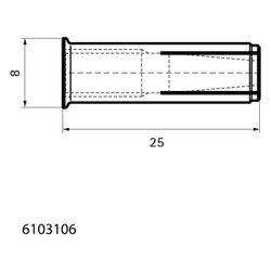 Walraven Einschlaganker WDI1L, M6x25mm gelippt un-/gerissener Beton, Stahl elektrolyt... WALRAVEN-6103106 8712993985173 (Abb. 1)