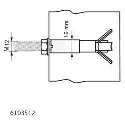 Walraven Porenbetonanker WGB-M, M12 VdS-Zulassung, R30-R120, elektrolytisch verzinkt... WALRAVEN-6103512 8719942025072 (Abb. 1)