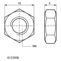 Walraven Sechskantmutter DIN 934 M6, elektrolytisch verzinkt, 6123006... WALRAVEN-6123006 8712993073290 (Abb. 1)