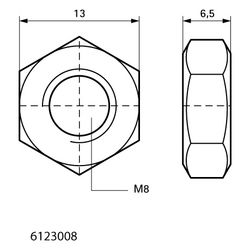 Walraven Sechskantmutter DIN 934 M8, elektrolytisch verzinkt, 6123008... WALRAVEN-6123008 8712993073344 (Abb. 1)