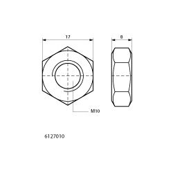 Walraven Sechskantmutter DIN 934 M10, V4A, 6127010... WALRAVEN-6127010 8712993293902 (Abb. 1)