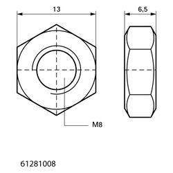Walraven Sechskantmutter DIN 934 M8 BUP, Stahl, 61281008... WALRAVEN-61281008 8712993848157 (Abb. 1)