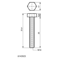Walraven Sechskantschraube DIN 933, M10x25mm SW17, elektrolytisch verzinkt... WALRAVEN-6143925 8712993370016 (Abb. 1)