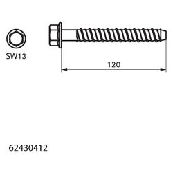 Walraven Betonankerschraube W-LX-H 8x120mm, Sechskant SW13, für un-/gerissenen Beton... WALRAVEN-62430412 8719942052313 (Abb. 1)