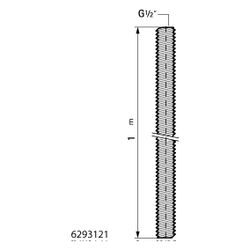Walraven Gewinderohr DIN ISO 228-1, Länge 1m Gewinde 1/2", elektrolytisch verzinkt... WALRAVEN-6293121 8712993790685 (Abb. 1)