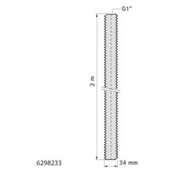 Walraven Gewinderohr EN 10255 BUP1000, Länge 2m Gewinde 1", Stahl... WALRAVEN-6298233 8719942012270 (Abb. 1)