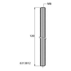 Walraven Gewindestift DIN 976-1, M8x120mm, elektrolytisch verzinkt... WALRAVEN-6313812 8712993282913 (Abb. 1)