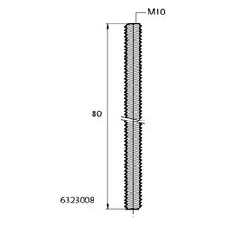 Walraven Gewindestifte DIN 976-1, M10x80mm brandgeprüft, elektrolytisch verzinkt... WALRAVEN-6323008 8712993007974 (Abb. 1)