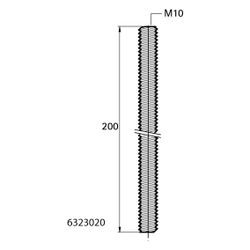 Walraven Gewindestifte DIN 976-1, M10x200mm brandgeprüft, elektrolytisch verzinkt... WALRAVEN-6323020 8712993371112 (Abb. 1)