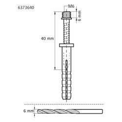 Walraven Schlagdübel mit Gewinde M6x40mm, inkl. vormontiertem Dübel, Polyamid, elektr... WALRAVEN-6373640 8712993283033 (Abb. 1)