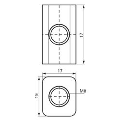 Walraven Universalwürfel Quader, 17x30x19mm mit 4x M8 Innengewinde, elektrolytisch ve... WALRAVEN-6443908 8719942033183 (Abb. 1)